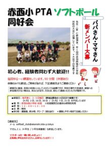 2023年度_赤西小PTAソフトボール同好会_チラシ